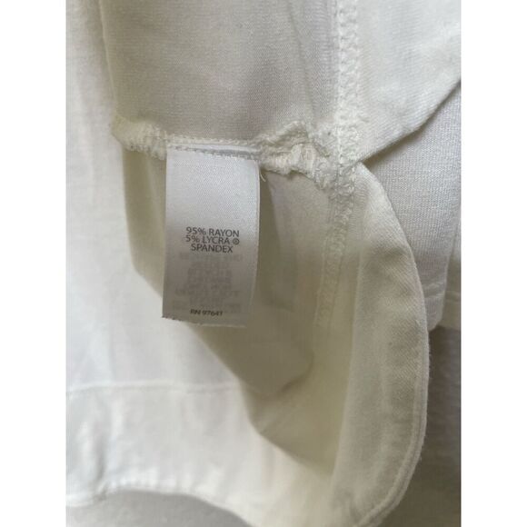 J.Jill Wearever Collection Size L Off White 3/4 Sleeves Top Large T Shirt Ivory - Picture 5 of 9